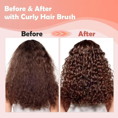 Miniatura 4 de Cepillo para definir rizos, cepillo para cabello rizado con engranaje lateral para peinar, dar forma y estilizar el cabello rizado, cepillo