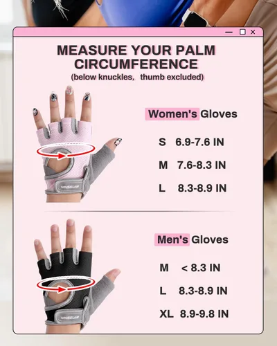 Miniatura 7 de VINSGUIR Guantes de entrenamiento para mujeres y hombres, guantes de levantamiento de pesas transpirables para ejercicio de gimnasio, fitness