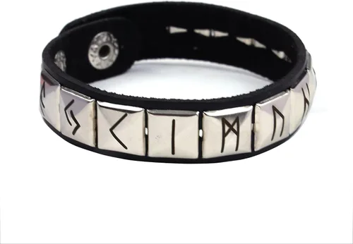 Miniatura 2 de Eigso Juego de 4 pulseras de cuero punk con tachuelas para hombres y mujeres, pulseras clásicas vikingas de los años 80 para hombre y mujer, Cuero