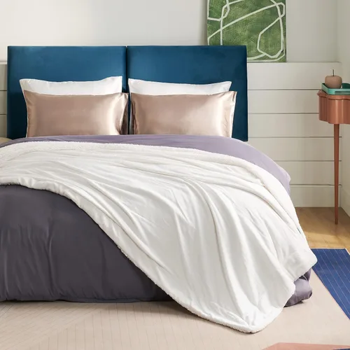 Miniatura 3 de Bedsure Manta de tamaño Queen de vellón sherpa para la cama, manta gruesa y cálida para el invierno, suave y mullida, para el otoño, color blanco