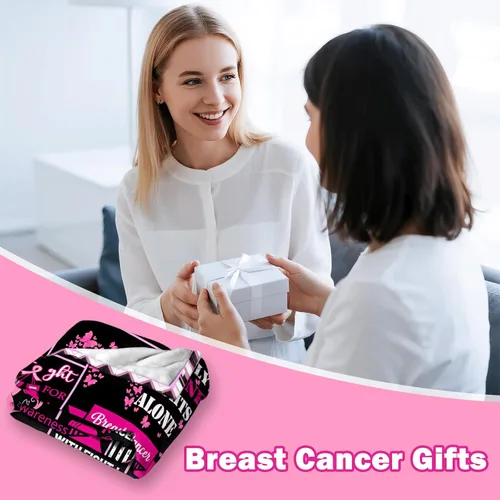 Miniatura 2 de Manta de cáncer de mama para mujer, regalos para sobrevivientes de cáncer de mama para mujeres, regalos inspiradores para mujer, manta de regalo