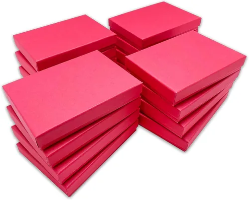 Miniatura 87 de TheDisplayGuys - Paquete de 25 cajas de cartón rellenas de algodón #33 para joyas, color rojo mate (3.5 x 3.5 x 1.0 pulgadas), para envío