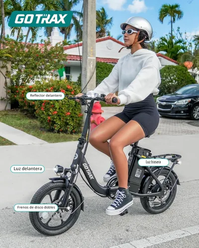 Miniatura 4 de Gotrax Bicicleta Eléctrica Plegable de 16", Alcance Máximo de 28 Millas (Asistencia de Pedal) y Velocidad de 15.5 Mph Impulsada por Pico de 500W