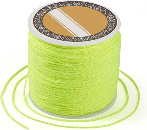 Miniatura 34 de Pandahall - Cordón de nailon para joyería de 109 yardas, cuerda de anudación china de hilo de macramé para joyería Kumihimo (vara dorada)