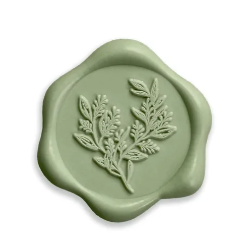 Miniatura 30 de UNIQOOO Calcomanías de sello de cera, calcomanías de sello de invitación de boda de rama de olivo, 50 calcomanías autoadhesivas de oro antiguo, Rama