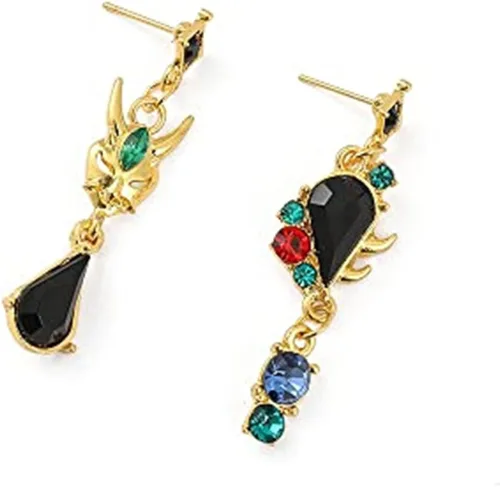 Miniatura 5 de Juego de anime Genshin Impact Zhongli Keqing Mona - Aretes de joyería de moda para mujeres y niñas Metal Plata tibetana