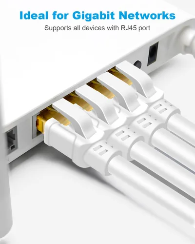 Miniatura 2 de DDMALL - Cable Ethernet CAT 8 de 3 m, de alta velocidad 40 Gbps, 2000 MHz, FFTP CAT8, cable de conexión de red para interiores y exteriores, LAN
