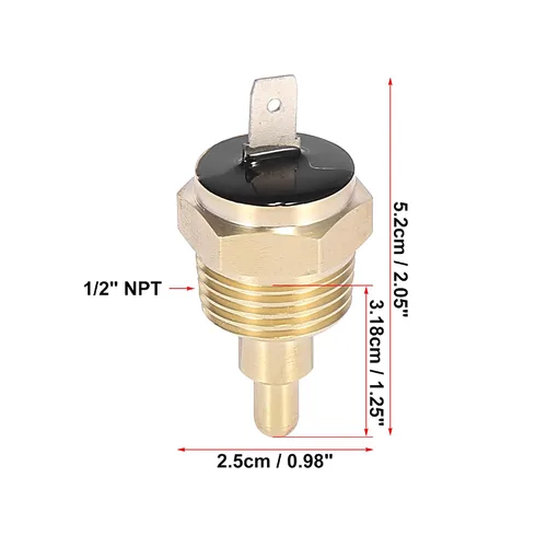 Miniatura 3 de X AUTOHAUX Interruptor universal del sensor del termostato de la temperatura del ventilador del radiador automotriz del motor del radiador 1/2" NPT