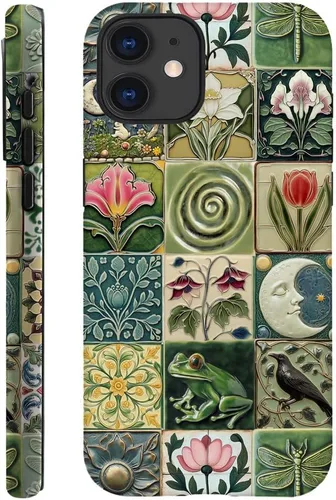 Miniatura 52 de DAIZAG Funda compatible con iPhone 13, funda duradera de protección contra golpes para niñas y mujeres, tema de retazos azul océano Tema
