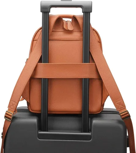 Miniatura 9 de Mochila pequeña para cámara, cuero PU clásico para DSLR, bolsa de cámara profesional para fotógrafos con compartimento para almohadilla/tableta