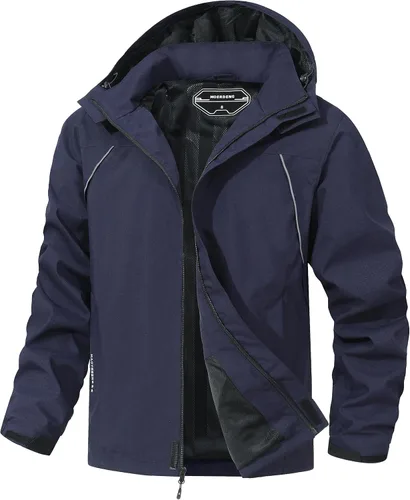Miniatura 6 de Chaqueta impermeable para hombre, rompevientos, ligera, con capucha desmontable
