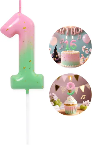 Miniatura 184 de Velas número 2 arcoíris con número 3D de feliz cumpleaños para decoración de fiesta de pastel de cumpleaños, suministros de celebración