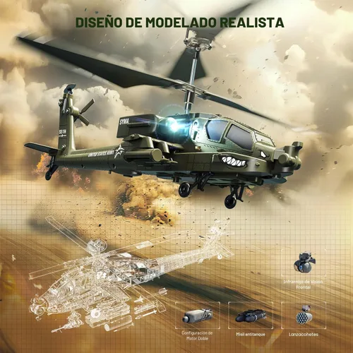 Miniatura 2 de SYMA Helicópteros RC, S51H, helicóptero de control remoto de 2.4 GHz, juguetes militares del ejército para niños y niñas con retención de altitud