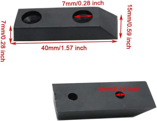 Miniatura 2 de Luomorgo Parachoques rectangulares de pies de goma 1.57x0.59x0.28 pulgadas 20pcs