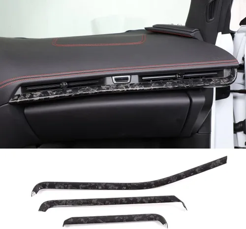 Miniatura 11 de CHEAYAR Cubierta de panel de consola central compatible con Corvette C8 2020 2021 2022, borde de panel de fibra de carbono real, calcomanía