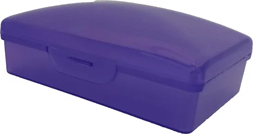 Miniatura 3 de American Comb: Caja de jabón, 1 morada, fabricada en los Estados Unidos, caja de jabón con tapa con bisagras y pestillo seguro Morado