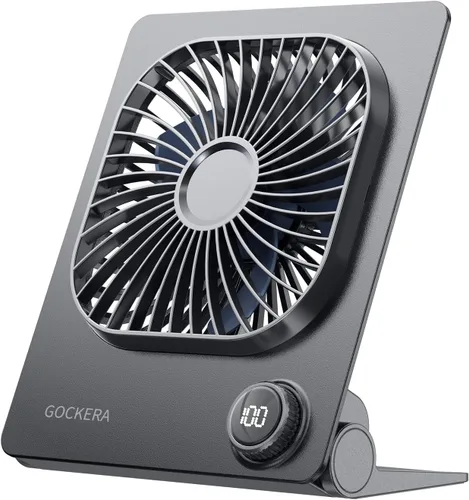 Miniatura 7 de Ventilador de escritorio, ventilador ultrafino de 6.61 pulgadas con batería de 5000 mAh con viento potente, 100 velocidades ajustables y pantalla