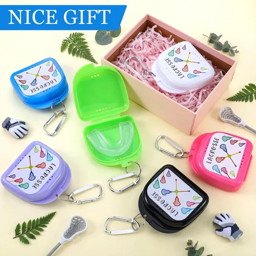 Miniatura 7 de Vicenpal Funda protectora bucal de lacrosse con mosquetón, soporte para lacrosse, funda protectora bucal para jóvenes y adultos, protección
