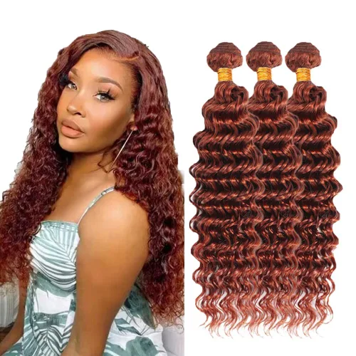 Miniatura 21 de Color 30 paquetes de cabello humano marrón onda del cuerpo paquetes 8 10 12 pulgadas brasileño virgen Remy extensiones de cabello humano doble trama