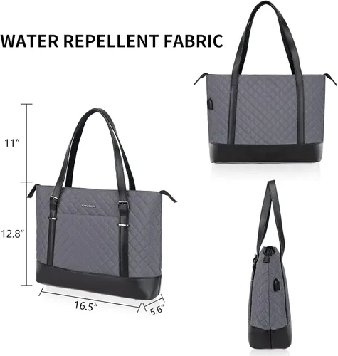 Miniatura 5 de Bolsa de mano para laptop KROSER para mujeres, bolso para maestra, bolso para computadora de 15.6 pulgadas, maletín de trabajo, bolso de hombro