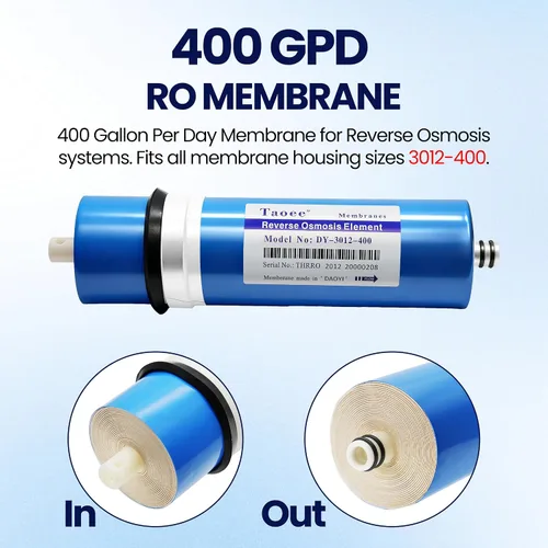 Miniatura 2 de Filtro de membrana de ósmosis inversa 400 GPD RO Membrana de ósmosis inversa de 3.0 x 12 pulgadas Reemplazo del filtro de agua para debajo