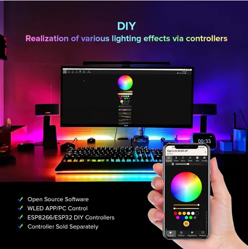 Miniatura 4 de BTF-LIGHTING 9.8 pies WS2811 WS2812B IC RGB 360 Grados Tira LED de Colores Neon Flexible de Silicona de Nylon con Patrón Reticulado IP67 Impermeable
