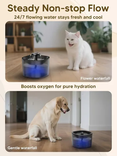 Miniatura 5 de Alimentador automático para gatos y fuente de agua, dispensador de alimentos secos para gatos con temporizador de 4 litros/16 tazas, llamada
