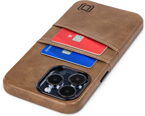 Miniatura 16 de Dockem Funda para tarjetas para iPhone 15 con placa de metal integrada para montaje magnético y 2 bolsillos para tarjetas: Cartera Luxe M2, piel