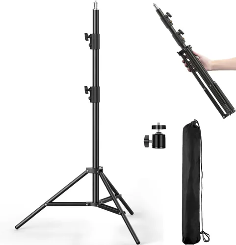 Soporte de luz para fotografía, 110 pulgadas/9.2 pies/110.2 in, trípode plegable inversa portátil con bolsa de viaje de aluminio resistente para