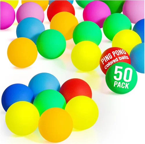 D-Xam Colored Ping Pong Balls Table Tennis Ball for Games Arts Pong Balls Pack of 50, 30 and More for Party Pets School Activities Christmas Mezcla