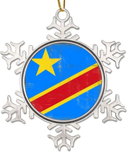 Miniatura 15 de Adorno de metal de copo de nieve de Canadá, recuerdo de Navidad, regalo de recuerdo patriótico, adorno colgante de Navidad, bandera nacional