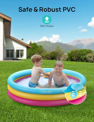 Miniatura 2 de Evajoy - Piscina inflable de 58 x 13 pulgadas para niños, piscina grande para perros, piscina para el patio trasero y el jardín familiar