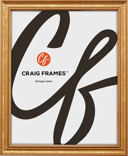 Miniatura 9 de Craig Frames Marco de fotos de 10 x 12 pulgadas, estilo adornado dorado, moldeado de madera maciza de 3/4 pulgadas de ancho con detalles de cuentas