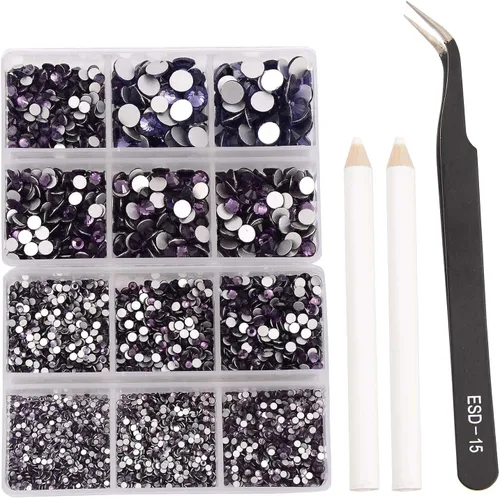 Miniatura 85 de NCB 288 diamantes de imitación de cristal redondos para arte de uñas, con parte trasera plana, para hacer accesorios de bricolaje, zapatos, ropa