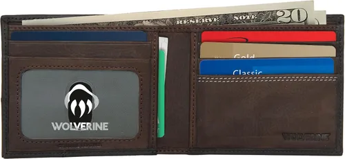 Miniatura 9 de WOLVERINE Billetera plegable de lona/cuero para hombre