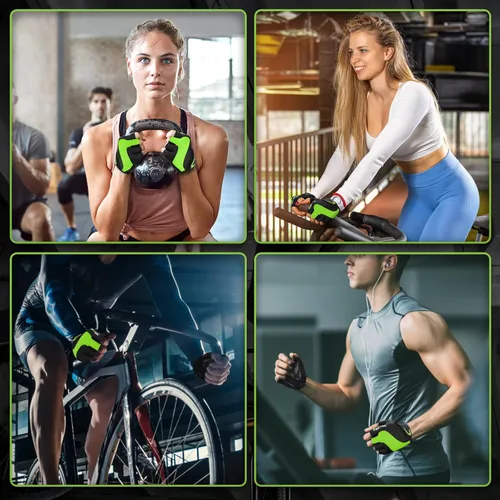 Miniatura 6 de GEZVOC Guantes de ciclismo para hombres y mujeres con almohadilla absorbente de golpes, agarre extra, ajuste flexible y cómodo, peso ligero, guantes