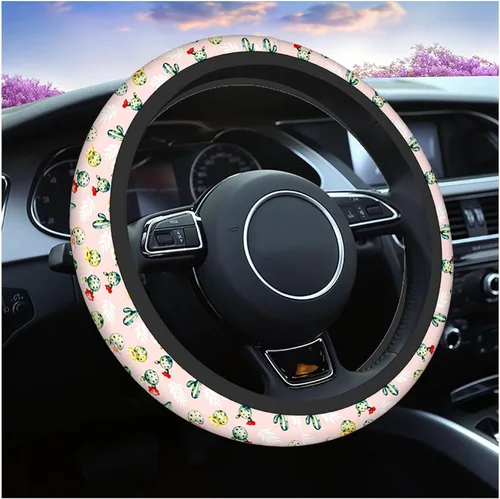 Miniatura 19 de Swono - Funda antideslizante para volante de conejito de Pascua, lindos conejos, mariposas, flores, rama a rayas, de neopreno, fundas para volante