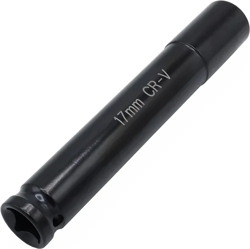 Miniatura 9 de Toma de impacto profundo de 1/2 pulgada por 0.551 in, acero CR-V tratado térmicamente de 6 pulgadas de longitud, tamaño métrico de 6 puntos