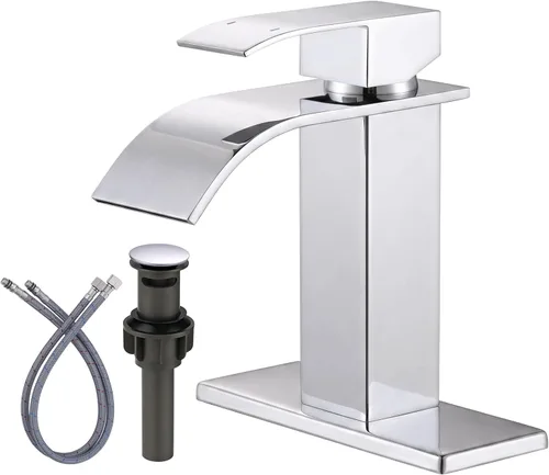 Miniatura 17 de Grifo de Baño de Bronce Frotado con Aceite: Grifo con Caño de Cascada ARCORA para Lavabo de Baño, Grifo Mezclador de Una Sola Manija, Grifo