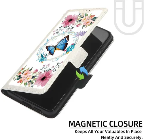Miniatura 3 de Funda compatible con Moto E22 Phone Case Flip Cover [con protector de pantalla de vidrio templado] [bloqueo RFID] [efecto luminoso] LPT-LHD