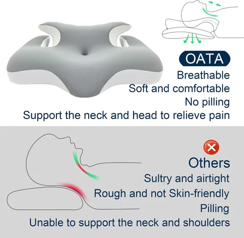Miniatura 6 de Almohadas de espuma viscoelástica, almohada para dormir de lado, almohada para aliviar el dolor de cuello, almohada cervical cervical, almohada