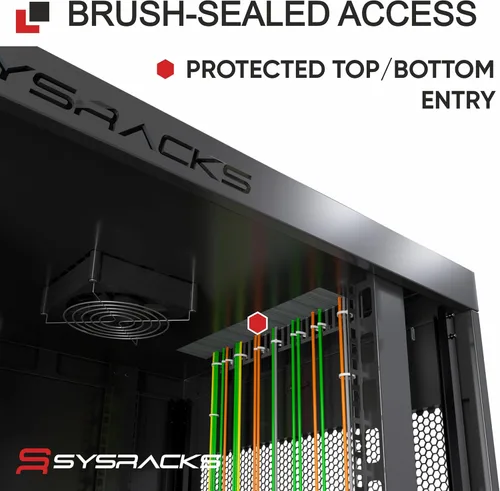 Miniatura 6 de Rack de servidor de laboratorio doméstico de montaje en pared 9U – Gabinete de red de bloqueo de 19 pulgadas, enrutador profundo de 18 pulgadas