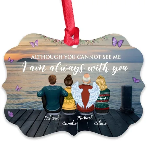 Miniatura 8 de Gossby Adorno conmemorativo de Navidad personalizado – Pérdida de padre estoy siempre contigo (padre, hija) personalizado para decoración de árbol