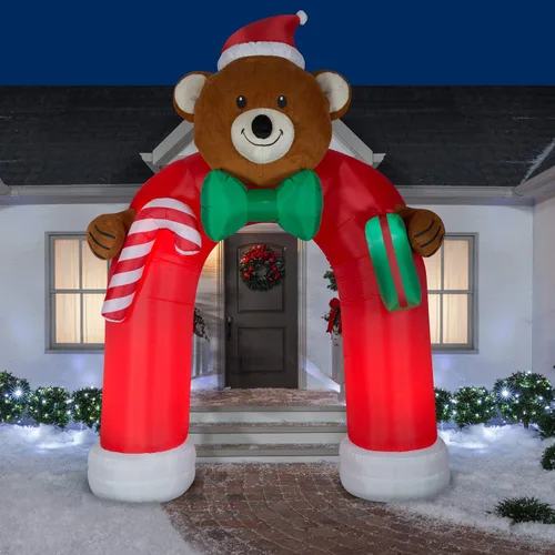 Miniatura 2 de Gemmy Arco animado inflable del oso de peluche de la felpa del LED de la Navidad