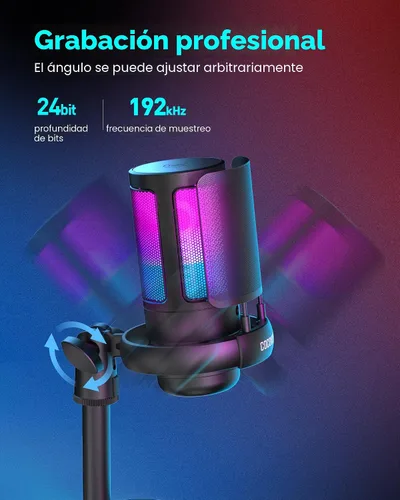 Miniatura 6 de Micrófono para juegos para PC: micrófono USB para Podcasts, Videos y Streaming - Micrófono condensador con silencio rápido y Filtro Pop - Micrófono