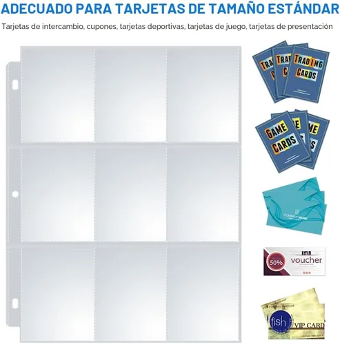 Miniatura 2 de 36 paquetes de 9 bolsillos protectores de página, fundas para tarjetas de intercambio de doble cara Sooez para carpeta de 3 anillas, soporte