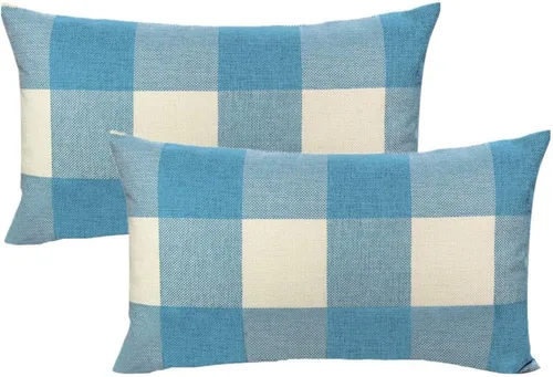 Miniatura 21 de VAKADO Fundas de Almohada Decorativas Rosas para San Valentín 16x16 Juego de 2 Buffalo Día de San Valentín Decorativas Gingham Casa de Campo Cuadros