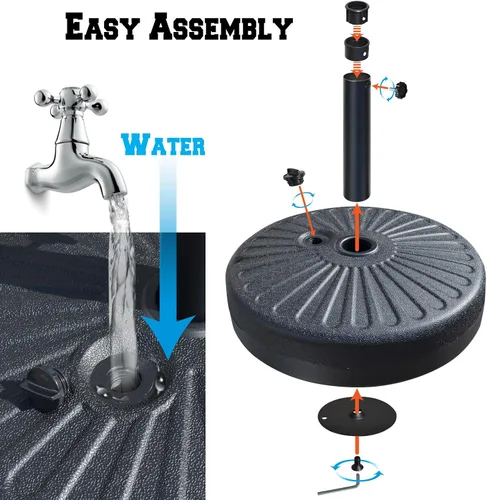 Miniatura 3 de BenefitUSA Base de paraguas de agua llena de peso de 20 "28L Soporte para sombrilla