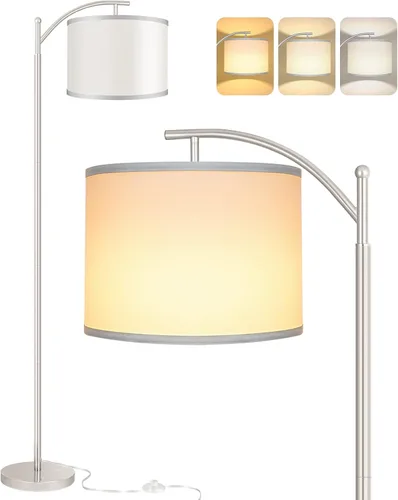 Miniatura 8 de Rottogoon - Lámpara de pie para sala de estar, lámpara de pie LED con 2 pantallas para dormitorio, incluye bombilla LED de 9 W - Negro Sombra