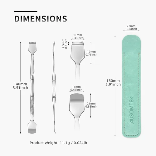 Miniatura 7 de AUSOMTEK Herramienta removedor de puntos negros y limpiador facial de poros, espátula facial de acero inoxidable de doble extremo para rutina